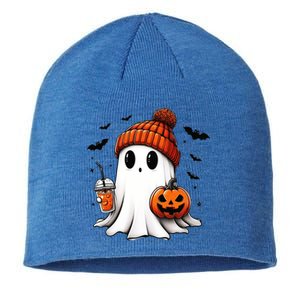 Halloween Ghost Ing Coffee Ghost Ice Coffee Gift Sustainable Beanie