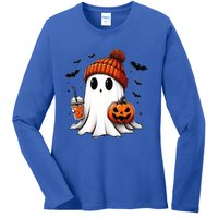 Halloween Ghost Ing Coffee Ghost Ice Coffee Gift Ladies Long Sleeve Shirt