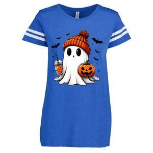 Halloween Ghost Ing Coffee Ghost Ice Coffee Gift Enza Ladies Jersey Football T-Shirt