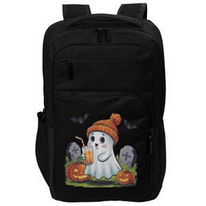 Halloween Ghost Ing Iced Coffee Pumpkin Tombstones Fall Gift Impact Tech Backpack