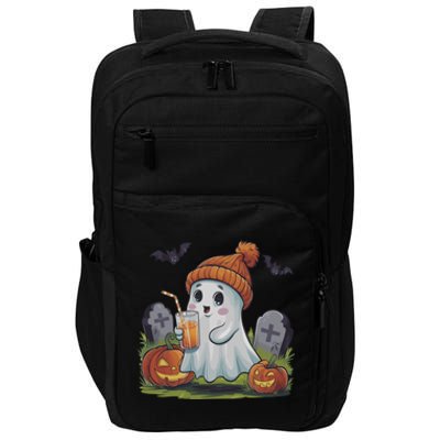 Halloween Ghost Ing Iced Coffee Pumpkin Tombstones Fall Gift Impact Tech Backpack