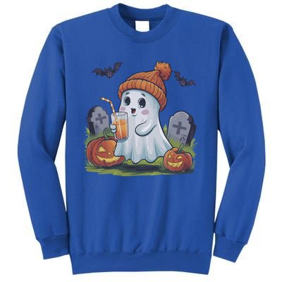 Halloween Ghost Ing Iced Coffee Pumpkin Tombstones Fall Gift Sweatshirt