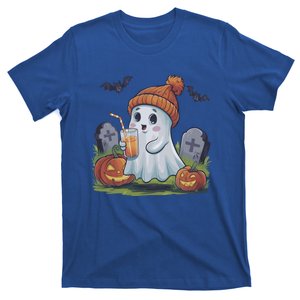 Halloween Ghost Ing Iced Coffee Pumpkin Tombstones Fall Gift T-Shirt