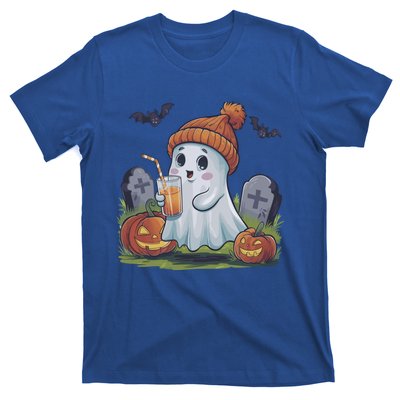 Halloween Ghost Ing Iced Coffee Pumpkin Tombstones Fall Gift T-Shirt