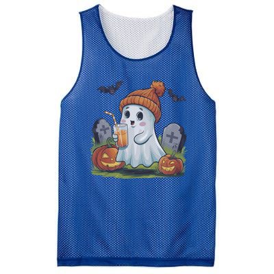 Halloween Ghost Ing Iced Coffee Pumpkin Tombstones Fall Gift Mesh Reversible Basketball Jersey Tank