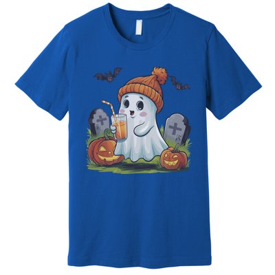 Halloween Ghost Ing Iced Coffee Pumpkin Tombstones Fall Gift Premium T-Shirt