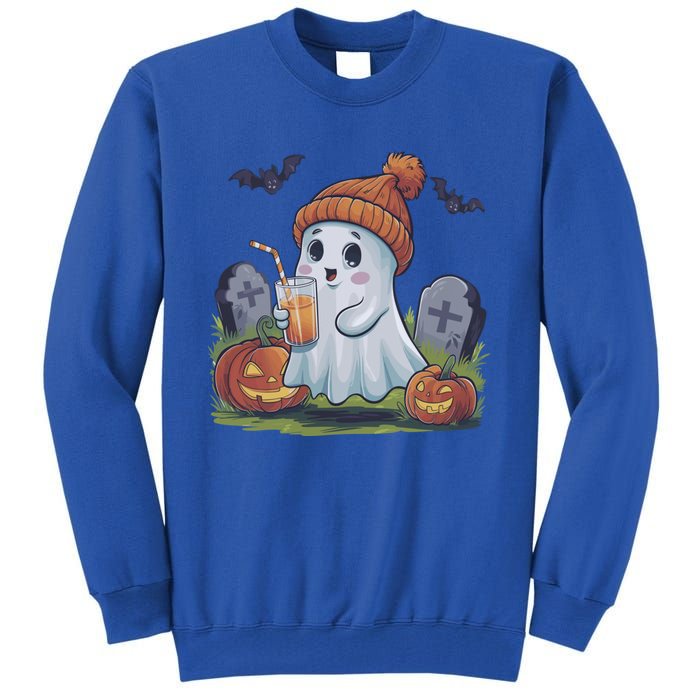 Halloween Ghost Ing Iced Coffee Pumpkin Tombstones Fall Gift Tall Sweatshirt