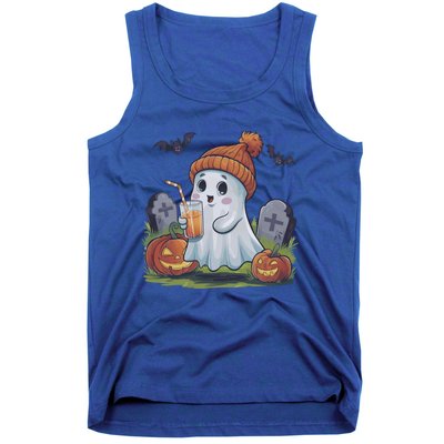 Halloween Ghost Ing Iced Coffee Pumpkin Tombstones Fall Gift Tank Top