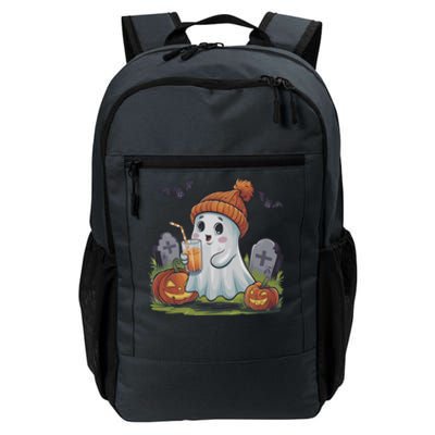 Halloween Ghost Ing Iced Coffee Pumpkin Tombstones Fall Gift Daily Commute Backpack