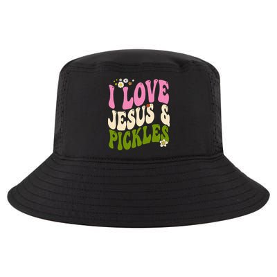 Hippie Groovy I Love Pickles & Jesus Pickle Retro Vegetarian Cool Comfort Performance Bucket Hat