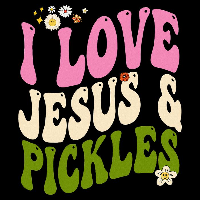 Hippie Groovy I Love Pickles & Jesus Pickle Retro Vegetarian Cooling Performance Crew T-Shirt