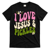 Hippie Groovy I Love Pickles & Jesus Pickle Retro Vegetarian T-Shirt