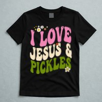 Hippie Groovy I Love Pickles & Jesus Pickle Retro Vegetarian T-Shirt