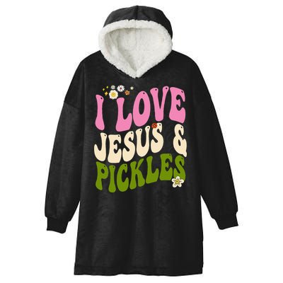 Hippie Groovy I Love Pickles & Jesus Pickle Retro Vegetarian Hooded Wearable Blanket