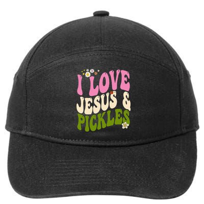 Hippie Groovy I Love Pickles & Jesus Pickle Retro Vegetarian 7-Panel Snapback Hat