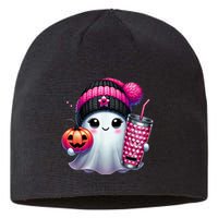 Drinking Coffee Halloween Ghost Ice Coffee Cute Ghost  Gift Sustainable Beanie