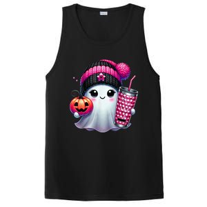 Drinking Coffee Halloween Ghost Ice Coffee Cute Ghost  Gift PosiCharge Competitor Tank