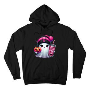 Drinking Coffee Halloween Ghost Ice Coffee Cute Ghost  Gift Tall Hoodie