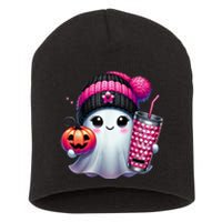 Drinking Coffee Halloween Ghost Ice Coffee Cute Ghost  Gift Short Acrylic Beanie