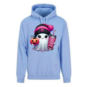 Drinking Coffee Halloween Ghost Ice Coffee Cute Ghost  Gift Unisex Surf Hoodie