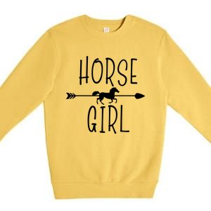 Horse Girl I Love My Horses Riding Equestrian Women Gifts Premium Crewneck Sweatshirt