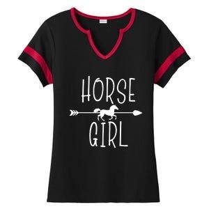 Horse Girl I Love My Horses Riding Equestrian Women Gifts Ladies Halftime Notch Neck Tee