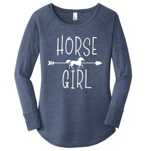 Horse Girl I Love My Horses Riding Equestrian Women Gifts Women's Perfect Tri Tunic Long Sleeve Shirt