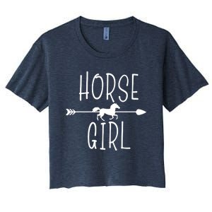 Horse Girl I Love My Horses Riding Equestrian Women Gifts Women's Crop Top Tee