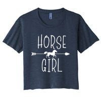 Horse Girl I Love My Horses Riding Equestrian Women Gifts Women's Crop Top Tee