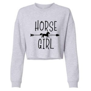 Horse Girl I Love My Horses Riding Equestrian Women Gifts Cropped Pullover Crew