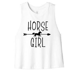 Horse Girl I Love My Horses Riding Equestrian Women Gifts Women's Racerback Cropped Tank