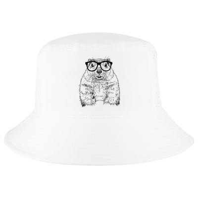Hipster Groundhog In Nerd Glasses Animal Cool Comfort Performance Bucket Hat
