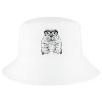 Hipster Groundhog In Nerd Glasses Animal Cool Comfort Performance Bucket Hat