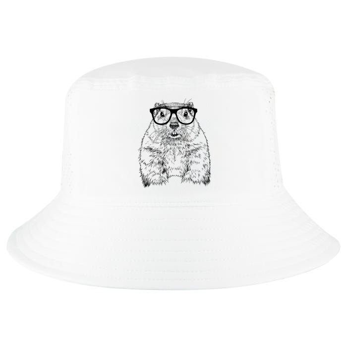 Hipster Groundhog In Nerd Glasses Animal Cool Comfort Performance Bucket Hat