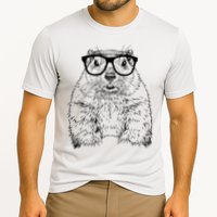 Hipster Groundhog In Nerd Glasses Animal Performance Shirt