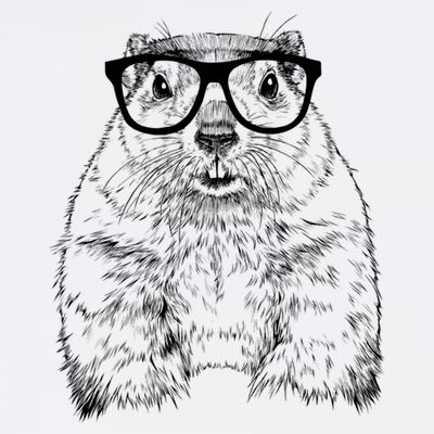 Hipster Groundhog In Nerd Glasses Animal T-Shirt