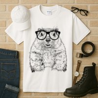 Hipster Groundhog In Nerd Glasses Animal Tall T-Shirt