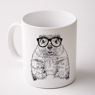 Hipster Groundhog In Nerd Glasses Animal Mug