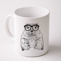 Hipster Groundhog In Nerd Glasses Animal Coffee Mug