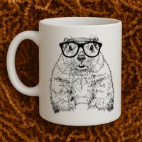 Hipster Groundhog In Nerd Glasses Animal Mug