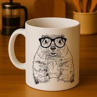 Hipster Groundhog In Nerd Glasses Animal Mug