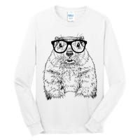 Hipster Groundhog In Nerd Glasses Animal Tall Long Sleeve T-Shirt