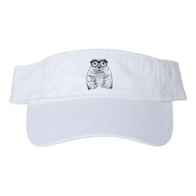 Hipster Groundhog In Nerd Glasses Animal Visor