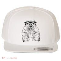 Hipster Groundhog In Nerd Glasses Animal Wool Snapback Cap