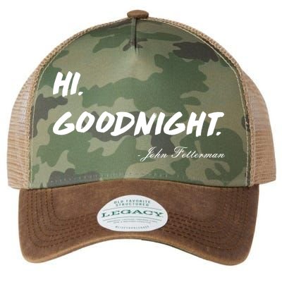 HI. Goodnight. John Fetterman Funny Debate Quote Legacy Tie Dye Trucker Hat
