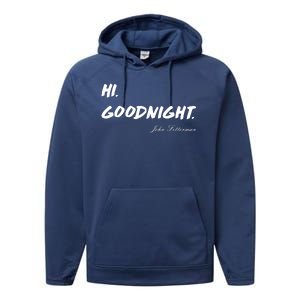 HI. Goodnight. John Fetterman Funny Debate Quote Performance Fleece Hoodie