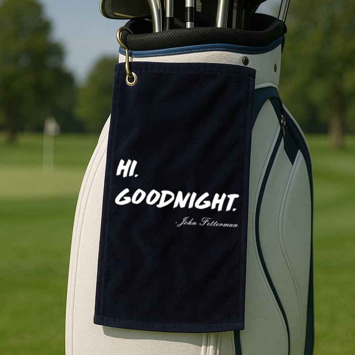 HI. Goodnight. John Fetterman Funny Debate Quote Golf Towel