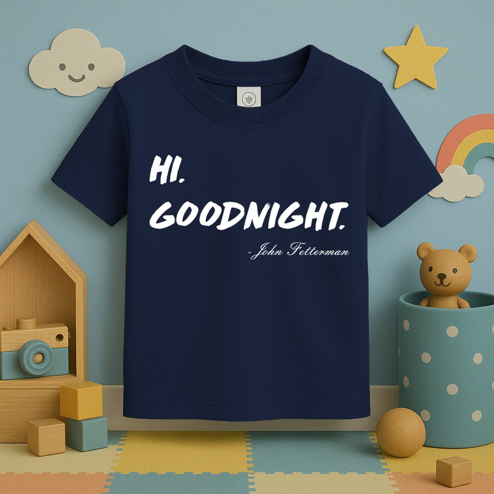 HI. Goodnight. John Fetterman Funny Debate Quote Toddler T-Shirt