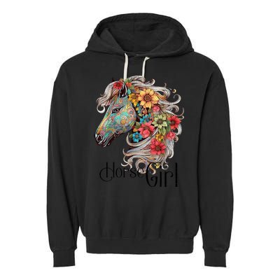 Horse Girl Just A Girl Who Loves Horses Horseback Riding Garment-Dyed Fleece Hoodie