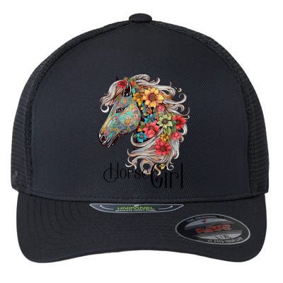 Horse Girl Just A Girl Who Loves Horses Horseback Riding Flexfit Unipanel Trucker Cap